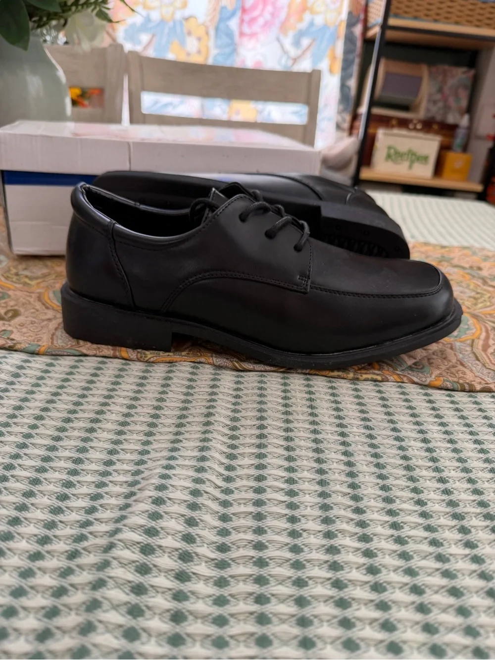 New Boy’s Dress Oxford Lace-Up Formal Shoes Sz 7 NIB Black Gala & Co